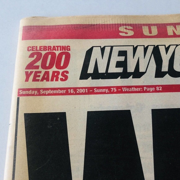 Vintage New York Post September 2001 Edition War WTC Attack on America NYPD FDNY - Picture 4 of 10